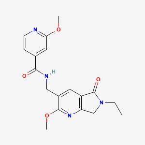 molecular formula C18H20N4O4 B5295896 N-[(6-ethyl-2-methoxy-5-oxo-6,7-dihydro-5H-pyrrolo[3,4-b]pyridin-3-yl)methyl]-2-methoxyisonicotinamide 