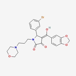 molecular formula C25H25BrN2O6 B5295921 4-(1,3-benzodioxol-5-ylcarbonyl)-5-(3-bromophenyl)-3-hydroxy-1-[3-(4-morpholinyl)propyl]-1,5-dihydro-2H-pyrrol-2-one 