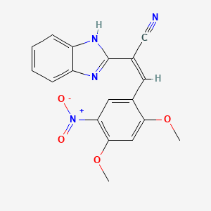 molecular formula C18H14N4O4 B5295936 2-(1H-benzimidazol-2-yl)-3-(2,4-dimethoxy-5-nitrophenyl)acrylonitrile 