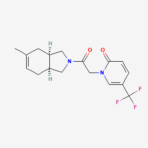 molecular formula C17H19F3N2O2 B5295952 1-{2-[(3aR*,7aS*)-5-methyl-1,3,3a,4,7,7a-hexahydro-2H-isoindol-2-yl]-2-oxoethyl}-5-(trifluoromethyl)-2(1H)-pyridinone 