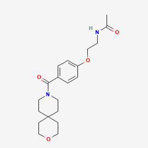 molecular formula C20H28N2O4 B5295975 N-{2-[4-(3-oxa-9-azaspiro[5.5]undec-9-ylcarbonyl)phenoxy]ethyl}acetamide 