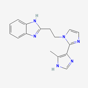 molecular formula C16H16N6 B5295998 1-[2-(1H-benzimidazol-2-yl)ethyl]-5'-methyl-1H,3'H-2,4'-biimidazole 