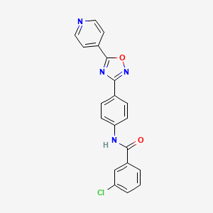 molecular formula C20H13ClN4O2 B5296022 3-chloro-N-{4-[5-(4-pyridinyl)-1,2,4-oxadiazol-3-yl]phenyl}benzamide 