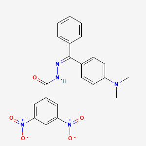 molecular formula C22H19N5O5 B5296034 N'-[[4-(dimethylamino)phenyl](phenyl)methylene]-3,5-dinitrobenzohydrazide 