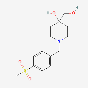 molecular formula C14H21NO4S B5296040 4-(hydroxymethyl)-1-[4-(methylsulfonyl)benzyl]piperidin-4-ol 