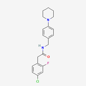 molecular formula C20H22ClFN2O B5296042 2-(4-chloro-2-fluorophenyl)-N-[4-(1-piperidinyl)benzyl]acetamide 