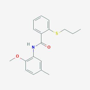 molecular formula C18H21NO2S B5296044 N-(2-methoxy-5-methylphenyl)-2-(propylthio)benzamide 