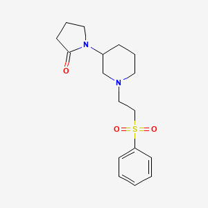 molecular formula C17H24N2O3S B5296052 1-{1-[2-(phenylsulfonyl)ethyl]piperidin-3-yl}pyrrolidin-2-one 