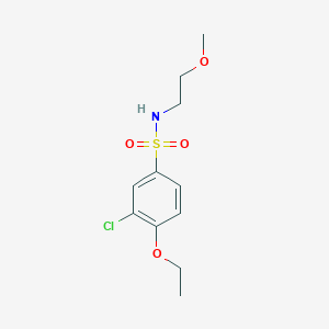 molecular formula C11H16ClNO4S B5296060 3-chloro-4-ethoxy-N-(2-methoxyethyl)benzenesulfonamide 