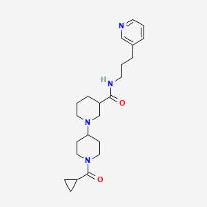 molecular formula C23H34N4O2 B5296074 1'-(cyclopropylcarbonyl)-N-(3-pyridin-3-ylpropyl)-1,4'-bipiperidine-3-carboxamide 