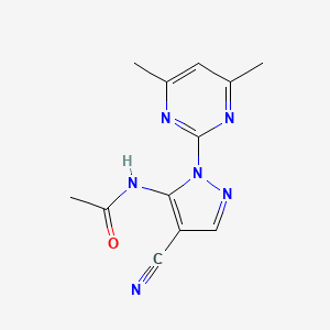molecular formula C12H12N6O B5296080 N-[4-cyano-1-(4,6-dimethyl-2-pyrimidinyl)-1H-pyrazol-5-yl]acetamide 