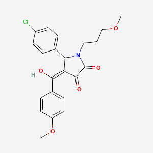 molecular formula C22H22ClNO5 B5296084 5-(4-chlorophenyl)-3-hydroxy-4-(4-methoxybenzoyl)-1-(3-methoxypropyl)-1,5-dihydro-2H-pyrrol-2-one 
