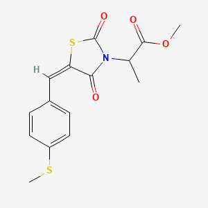 molecular formula C15H15NO4S2 B5296092 methyl 2-{5-[4-(methylthio)benzylidene]-2,4-dioxo-1,3-thiazolidin-3-yl}propanoate 