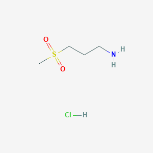 molecular formula C4H12ClNO2S B052961 3-(Methylsulfonyl)propan-1-amine hydrochloride CAS No. 157825-88-2