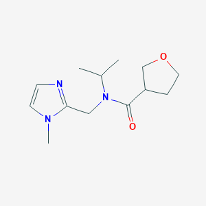 molecular formula C13H21N3O2 B5296126 N-isopropyl-N-[(1-methyl-1H-imidazol-2-yl)methyl]tetrahydrofuran-3-carboxamide 