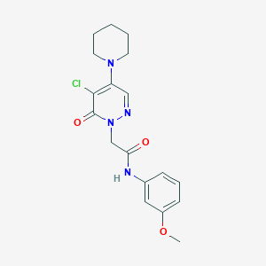 molecular formula C18H21ClN4O3 B5296133 2-[5-chloro-6-oxo-4-(1-piperidinyl)-1(6H)-pyridazinyl]-N-(3-methoxyphenyl)acetamide 