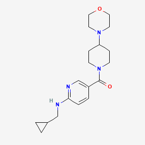 molecular formula C19H28N4O2 B5296134 N-(cyclopropylmethyl)-5-[(4-morpholin-4-ylpiperidin-1-yl)carbonyl]pyridin-2-amine 