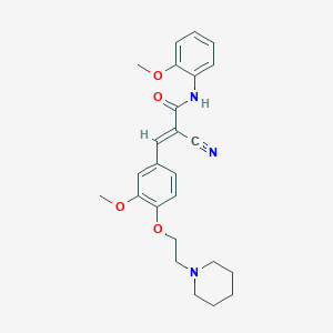 molecular formula C25H29N3O4 B5296157 2-cyano-N-(2-methoxyphenyl)-3-{3-methoxy-4-[2-(1-piperidinyl)ethoxy]phenyl}acrylamide 