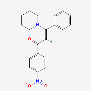 1-(4-nitrophenyl)-3-phenyl-3-(1-piperidinyl)-2-propen-1-one