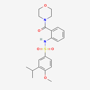 molecular formula C21H26N2O5S B5296170 3-isopropyl-4-methoxy-N-[2-(4-morpholinylcarbonyl)phenyl]benzenesulfonamide 