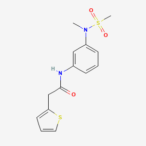 molecular formula C14H16N2O3S2 B5296178 N-{3-[methyl(methylsulfonyl)amino]phenyl}-2-(2-thienyl)acetamide 