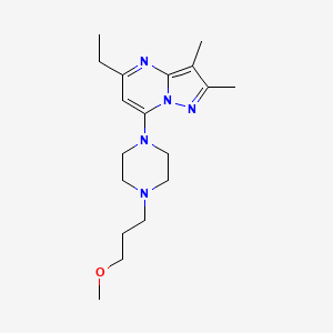 molecular formula C18H29N5O B5296183 5-ethyl-7-[4-(3-methoxypropyl)-1-piperazinyl]-2,3-dimethylpyrazolo[1,5-a]pyrimidine 
