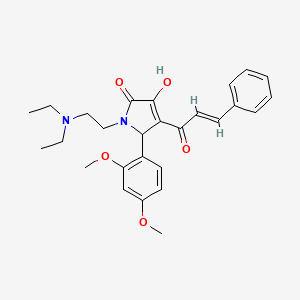 molecular formula C27H32N2O5 B5296228 4-cinnamoyl-1-[2-(diethylamino)ethyl]-5-(2,4-dimethoxyphenyl)-3-hydroxy-1,5-dihydro-2H-pyrrol-2-one 