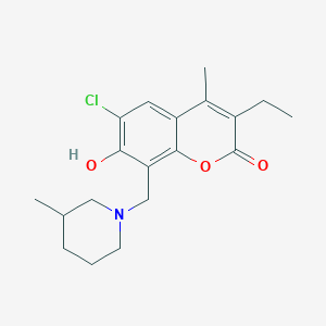 molecular formula C19H24ClNO3 B5296236 6-chloro-3-ethyl-7-hydroxy-4-methyl-8-[(3-methyl-1-piperidinyl)methyl]-2H-chromen-2-one 