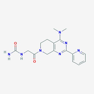 molecular formula C17H21N7O2 B5296243 N-{2-[4-(dimethylamino)-2-pyridin-2-yl-5,8-dihydropyrido[3,4-d]pyrimidin-7(6H)-yl]-2-oxoethyl}urea 