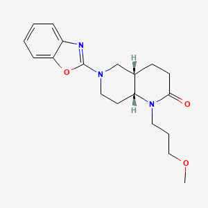 molecular formula C19H25N3O3 B5296249 (4aS*,8aR*)-6-(1,3-benzoxazol-2-yl)-1-(3-methoxypropyl)octahydro-1,6-naphthyridin-2(1H)-one 