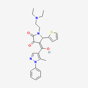molecular formula C25H28N4O3S B5296254 1-[2-(diethylamino)ethyl]-3-hydroxy-4-[(5-methyl-1-phenyl-1H-pyrazol-4-yl)carbonyl]-5-(2-thienyl)-1,5-dihydro-2H-pyrrol-2-one 