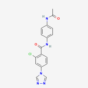molecular formula C17H14ClN5O2 B5296261 N-[4-(acetylamino)phenyl]-2-chloro-4-(4H-1,2,4-triazol-4-yl)benzamide 