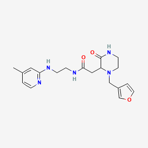 molecular formula C19H25N5O3 B5296292 2-[1-(3-furylmethyl)-3-oxo-2-piperazinyl]-N-{2-[(4-methyl-2-pyridinyl)amino]ethyl}acetamide 
