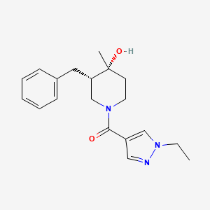 molecular formula C19H25N3O2 B5296302 (3S*,4R*)-3-benzyl-1-[(1-ethyl-1H-pyrazol-4-yl)carbonyl]-4-methyl-4-piperidinol 