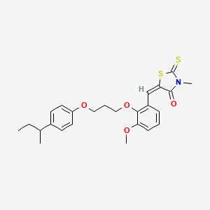 molecular formula C25H29NO4S2 B5296339 5-{2-[3-(4-sec-butylphenoxy)propoxy]-3-methoxybenzylidene}-3-methyl-2-thioxo-1,3-thiazolidin-4-one 