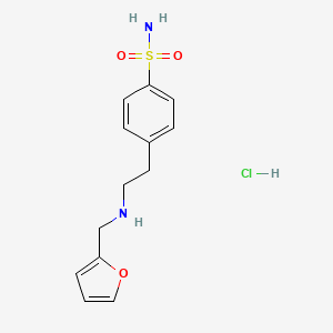 molecular formula C13H17ClN2O3S B5296420 4-{2-[(2-furylmethyl)amino]ethyl}benzenesulfonamide hydrochloride 