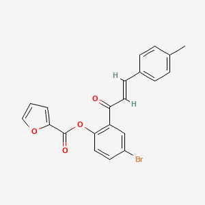 molecular formula C21H15BrO4 B5296450 4-bromo-2-[3-(4-methylphenyl)acryloyl]phenyl 2-furoate 