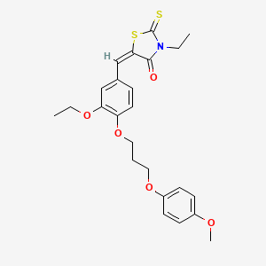 molecular formula C24H27NO5S2 B5296453 5-{3-ethoxy-4-[3-(4-methoxyphenoxy)propoxy]benzylidene}-3-ethyl-2-thioxo-1,3-thiazolidin-4-one 