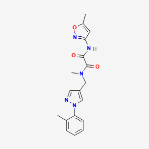molecular formula C18H19N5O3 B5296459 N-methyl-N'-(5-methylisoxazol-3-yl)-N-{[1-(2-methylphenyl)-1H-pyrazol-4-yl]methyl}ethanediamide 
