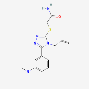 molecular formula C15H19N5OS B5296480 2-({4-allyl-5-[3-(dimethylamino)phenyl]-4H-1,2,4-triazol-3-yl}thio)acetamide 