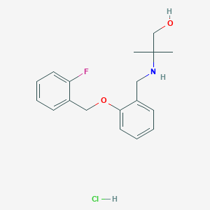 molecular formula C18H23ClFNO2 B5296497 2-({2-[(2-fluorobenzyl)oxy]benzyl}amino)-2-methyl-1-propanol hydrochloride 