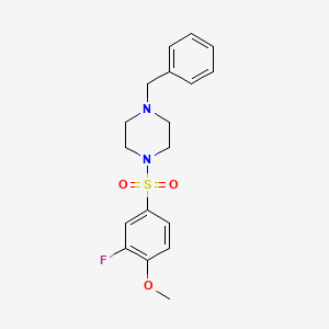 molecular formula C18H21FN2O3S B5296505 1-benzyl-4-[(3-fluoro-4-methoxyphenyl)sulfonyl]piperazine 