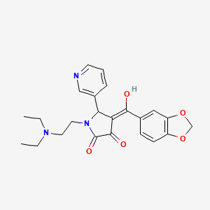 molecular formula C23H25N3O5 B5296514 4-(1,3-benzodioxol-5-ylcarbonyl)-1-[2-(diethylamino)ethyl]-3-hydroxy-5-(3-pyridinyl)-1,5-dihydro-2H-pyrrol-2-one 