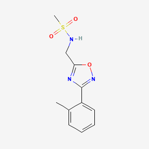 molecular formula C11H13N3O3S B5296519 N-{[3-(2-methylphenyl)-1,2,4-oxadiazol-5-yl]methyl}methanesulfonamide 