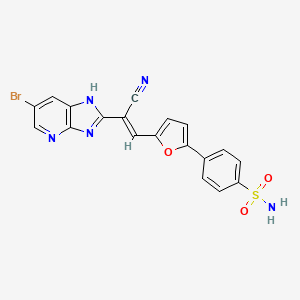 molecular formula C19H12BrN5O3S B5296524 4-{5-[2-(6-bromo-1H-imidazo[4,5-b]pyridin-2-yl)-2-cyanovinyl]-2-furyl}benzenesulfonamide 