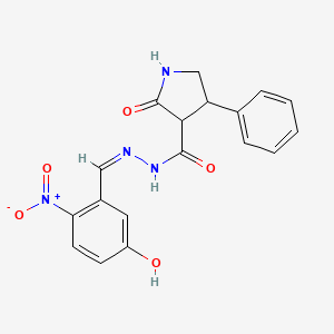 molecular formula C18H16N4O5 B5296525 N'-(5-hydroxy-2-nitrobenzylidene)-2-oxo-4-phenyl-3-pyrrolidinecarbohydrazide 