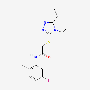 molecular formula C15H19FN4OS B5296528 2-[(4,5-diethyl-4H-1,2,4-triazol-3-yl)thio]-N-(5-fluoro-2-methylphenyl)acetamide 