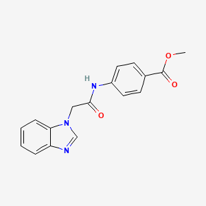 molecular formula C17H15N3O3 B5296549 methyl 4-[(1H-benzimidazol-1-ylacetyl)amino]benzoate 