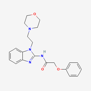 molecular formula C21H24N4O3 B5296560 N-{1-[2-(4-morpholinyl)ethyl]-1H-benzimidazol-2-yl}-2-phenoxyacetamide 