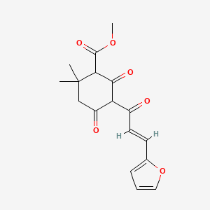 molecular formula C17H18O6 B5296574 methyl 5-[3-(2-furyl)acryloyl]-2,2-dimethyl-4,6-dioxocyclohexanecarboxylate 
